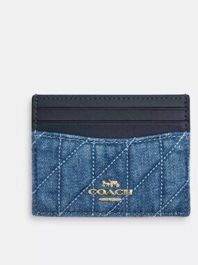 Coach Slim Id Card Case In Regenerative Cotton With Quilting